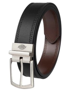 Dickies Men's Leather Belt 2-in-1 Reversible Casual Work Black Brown Size 32/80